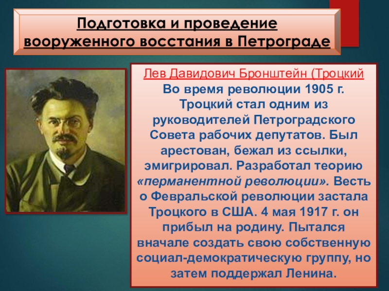 Революция мнение. Лев Троцкий 1917. Лев Давидович Троцкий Октябрьская революция. Лев Троцкий деятельность в Октябрьской революции. Троцкий революция 1917.